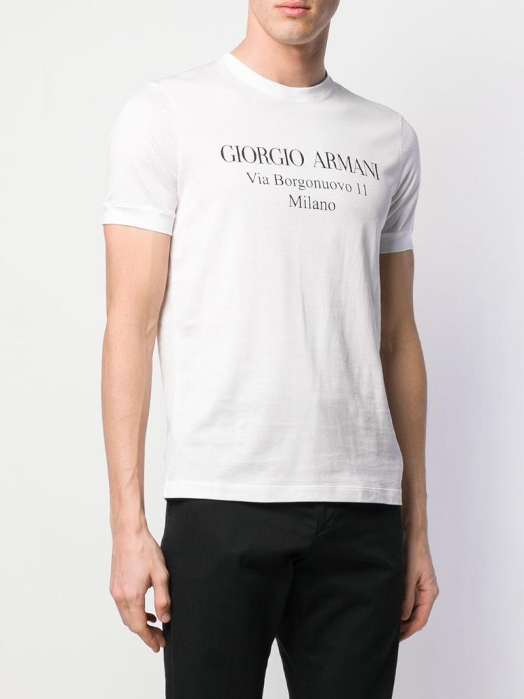 Camiseta Giorgio Armani Logo Print Hombre Blancas | OSDC32PI