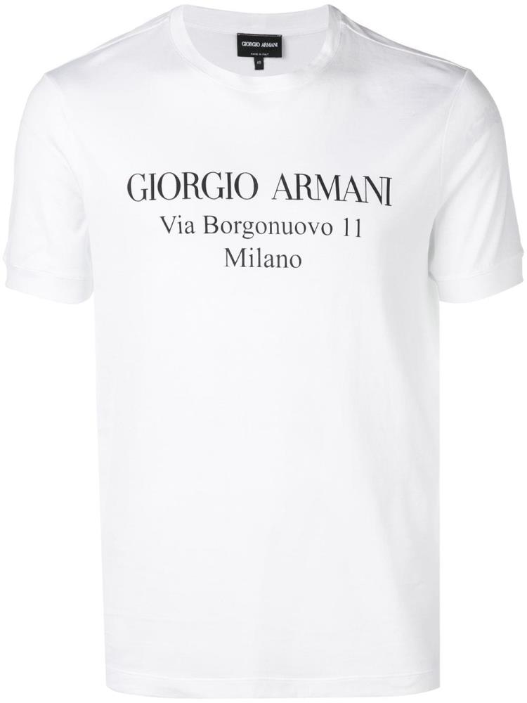 Camiseta Giorgio Armani Logo Print Hombre Blancas | OSDC32PI