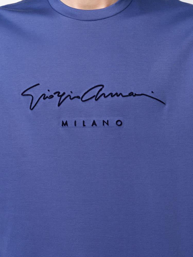 Camiseta Giorgio Armani Logo Print Hombre Moradas | S9FOANMO