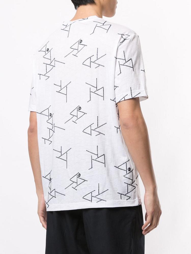 Camiseta Giorgio Armani Printed Hombre Blancas Negras | YP130KS8