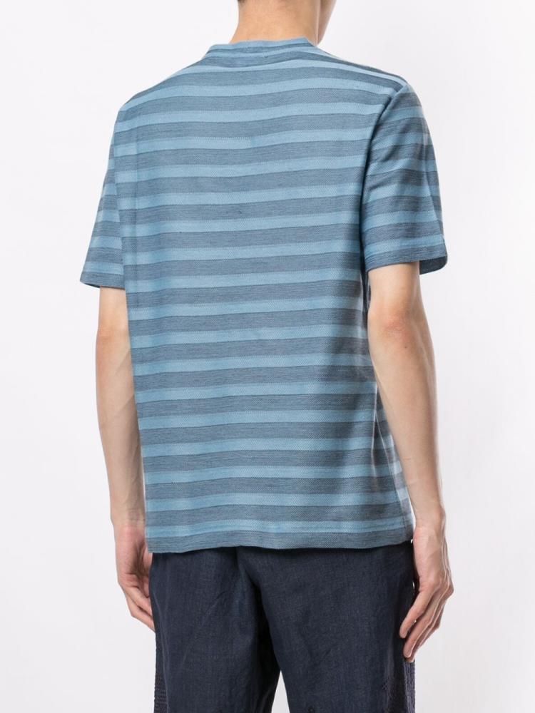 Camiseta Giorgio Armani Striped Corta Sleeve Hombre Azules Azules | REOSHQUN