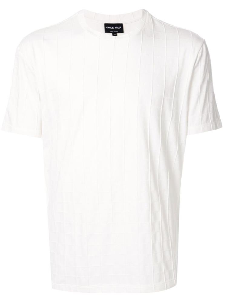 Camiseta Giorgio Armani Textured Hombre Blancas | FA73H2Z0