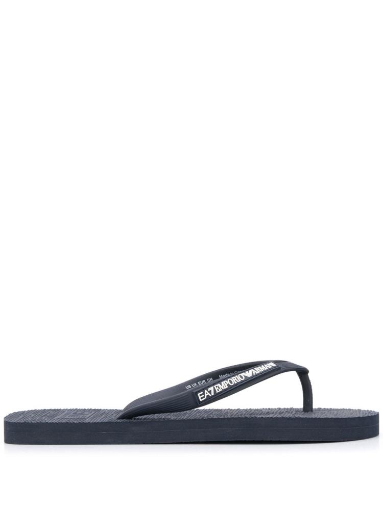 Chanclas Ea7 Emporio Armani Logo Embossed Mujer Azules | 76MD6Q42