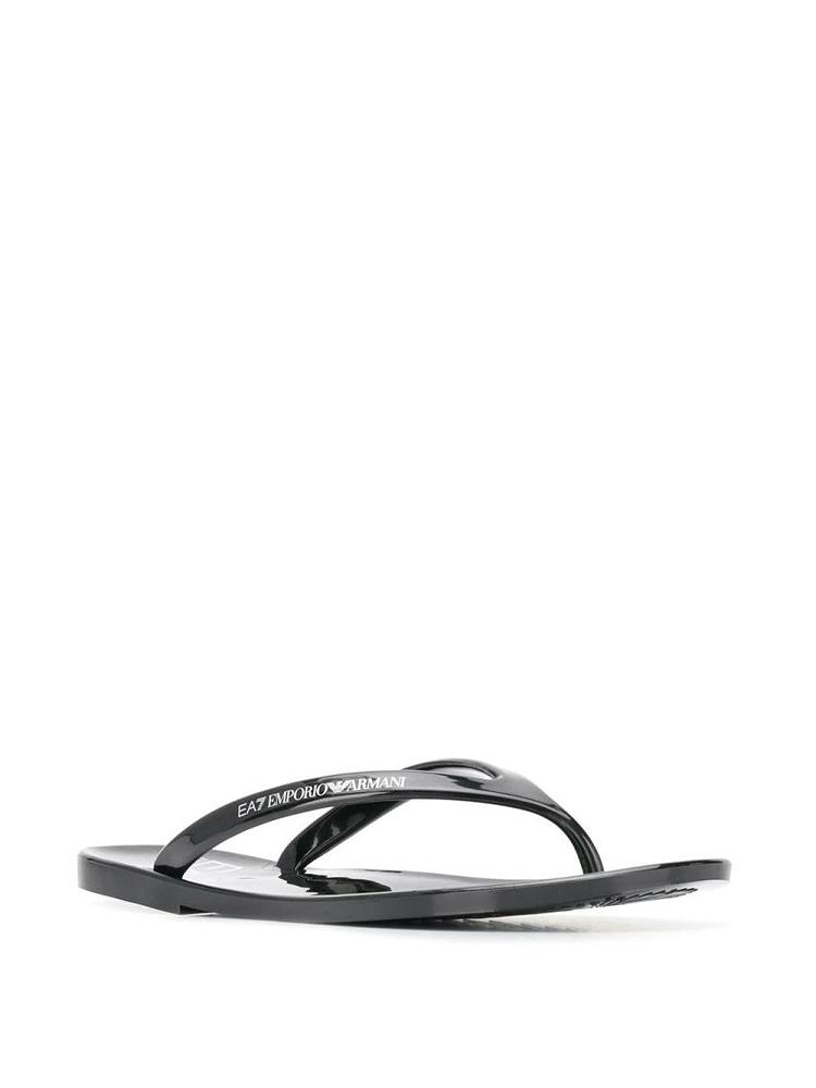 Chanclas Ea7 Emporio Armani Logo Mujer Negras | KJ27GDPV