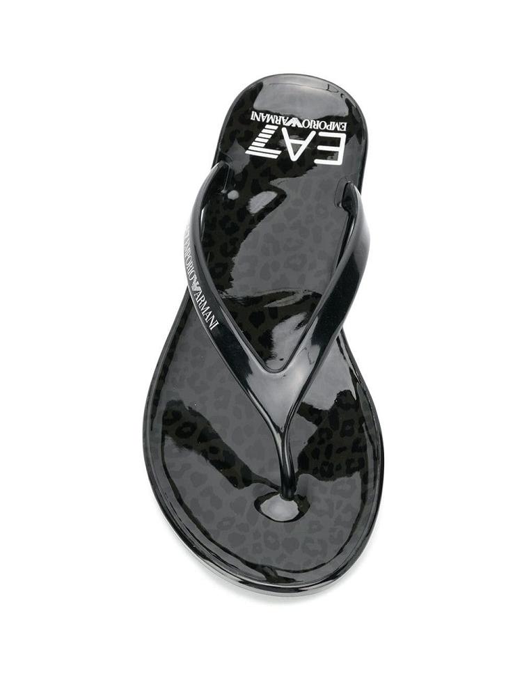 Chanclas Ea7 Emporio Armani Logo Mujer Negras | KJ27GDPV