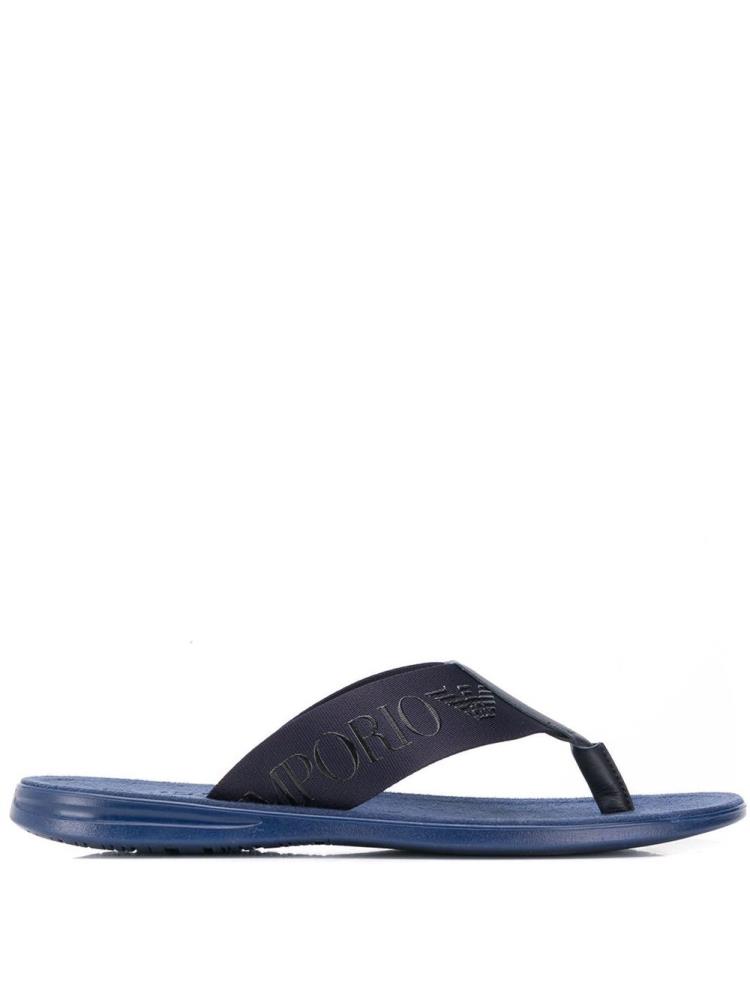 Chanclas Armani Emporio Logo Bands Hombre Azules | LQVS2AQ3