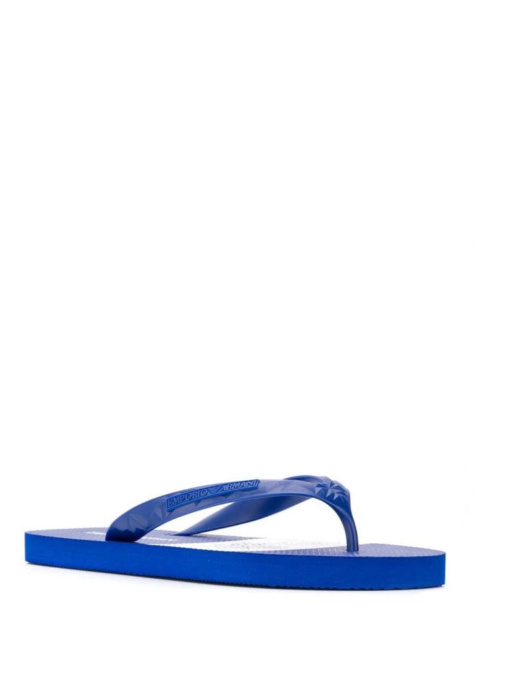 Chanclas Armani Emporio Logo Hombre Azules | 7GG0D7E8