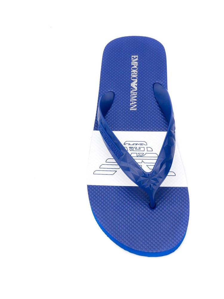 Chanclas Armani Emporio Logo Hombre Azules | 7GG0D7E8