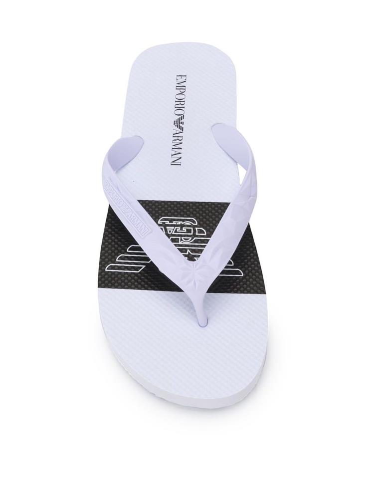 Chanclas Armani Emporio Logo Hombre Blancas | GGG8VUDJ