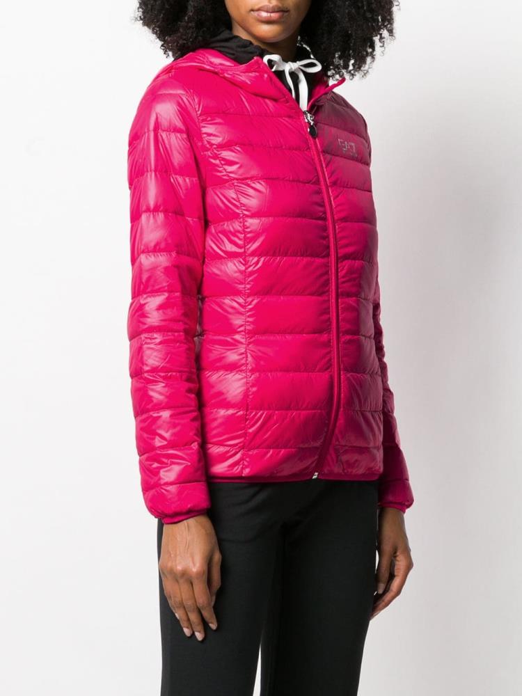 Chaquetas Ea7 Emporio Armani Encapuchado Padded Jacket Mujer Rosas | 49C0E5WT