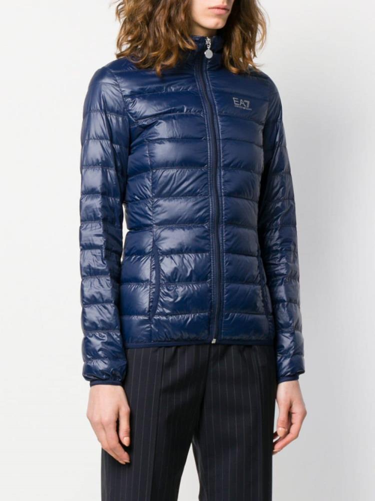 Chaquetas Ea7 Emporio Armani Fitted Puffer Jacket Mujer Azules | VK3F2QCF