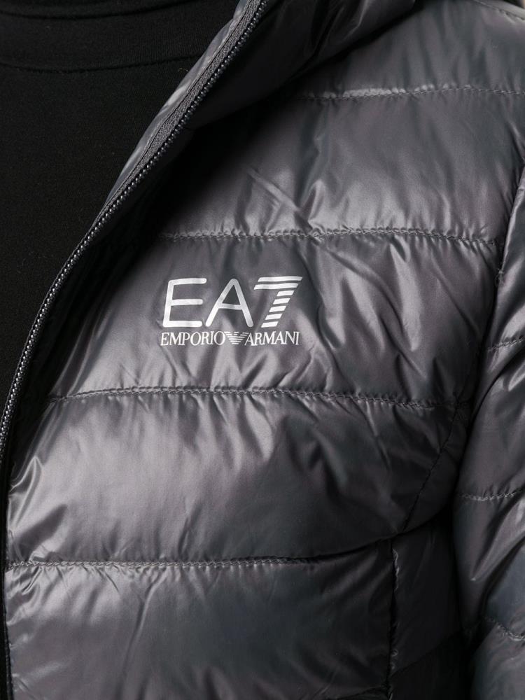 Chaquetas Ea7 Emporio Armani Logo Print Puffer Jacket Mujer Gris | THQP1EXQ