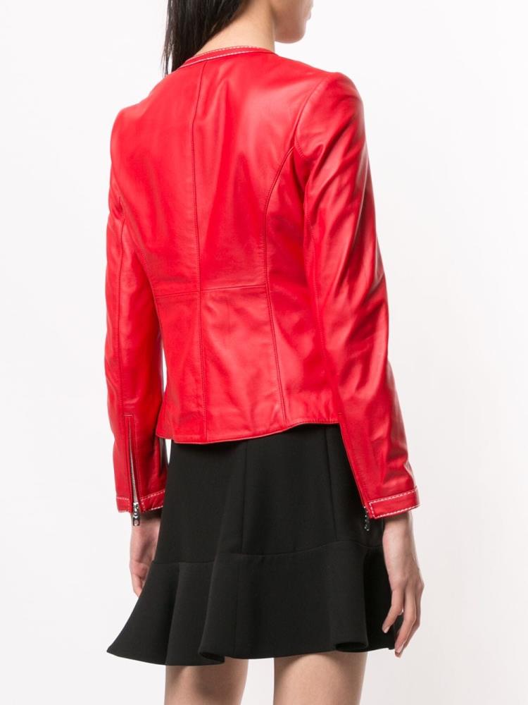 Chaquetas Armani Emporio Band Collar Mujer Rojas | 2UOG1BKT