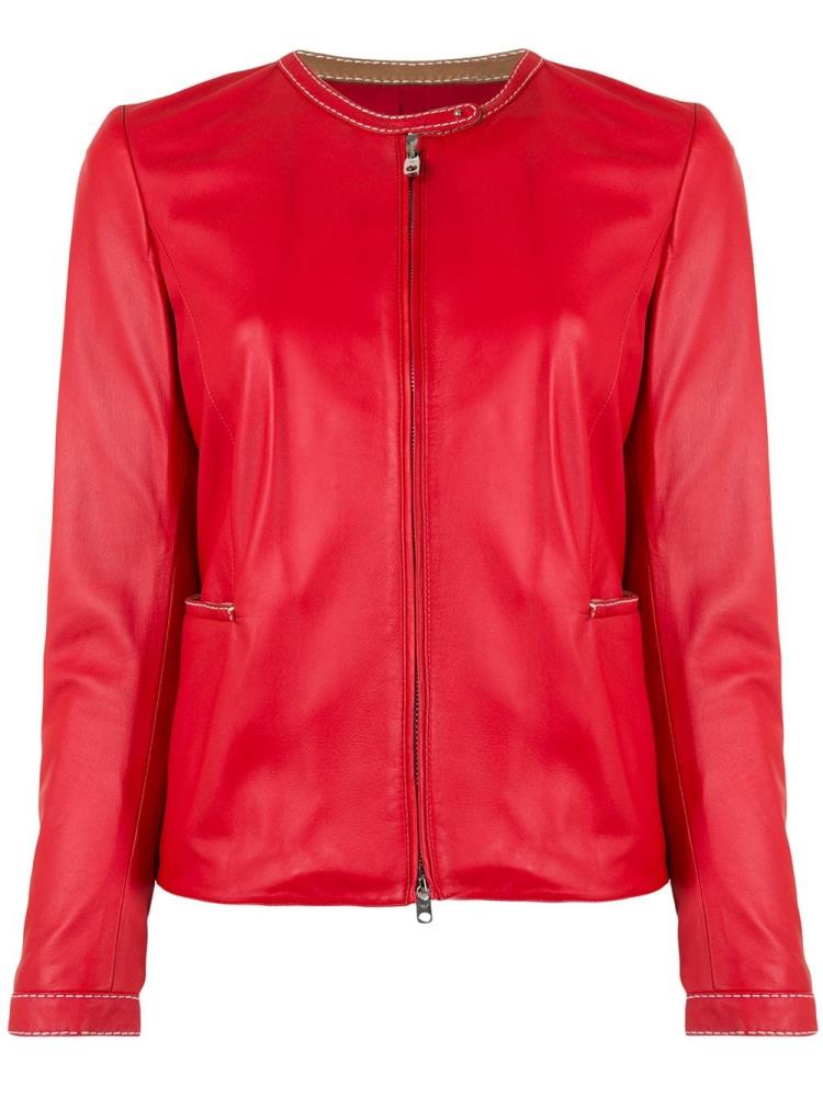 Chaquetas Armani Emporio Band Collar Mujer Rojas | 2UOG1BKT