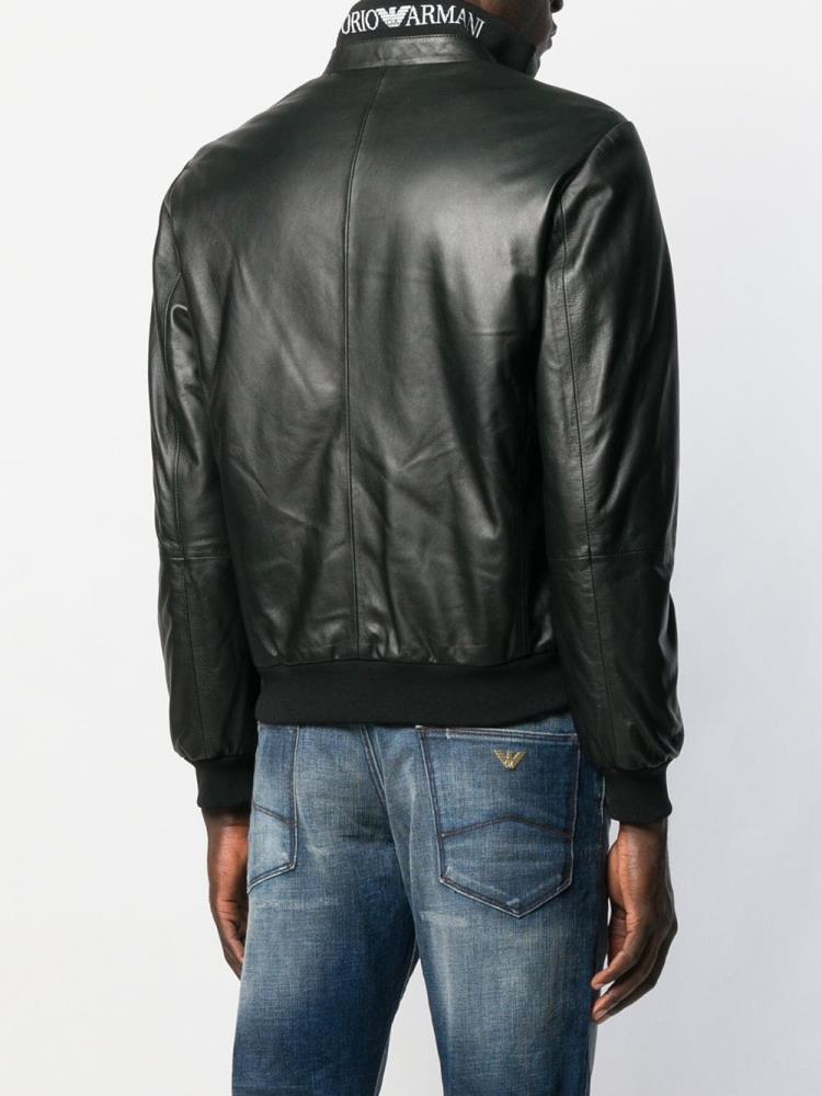 Chaquetas Armani Emporio Cuero Hombre Negras | B5SAMSEM