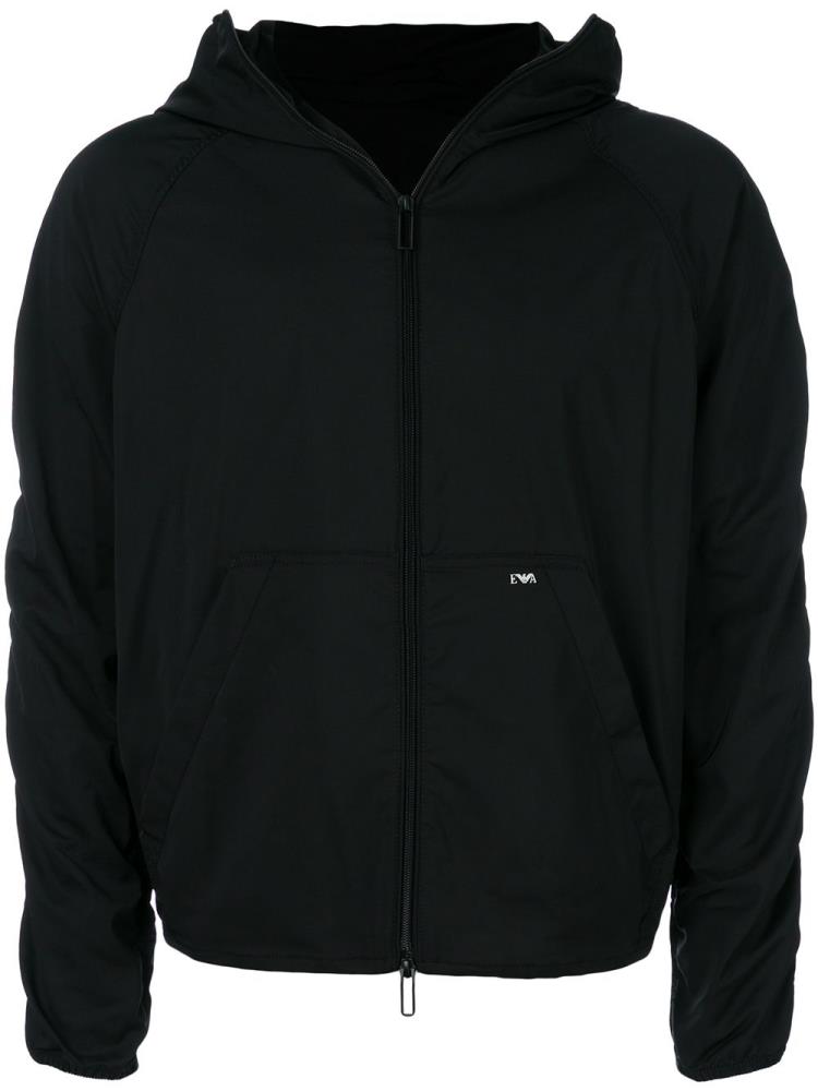 Chaquetas Armani Emporio Encapuchado Cropped Hombre Negras | 81J58OCD