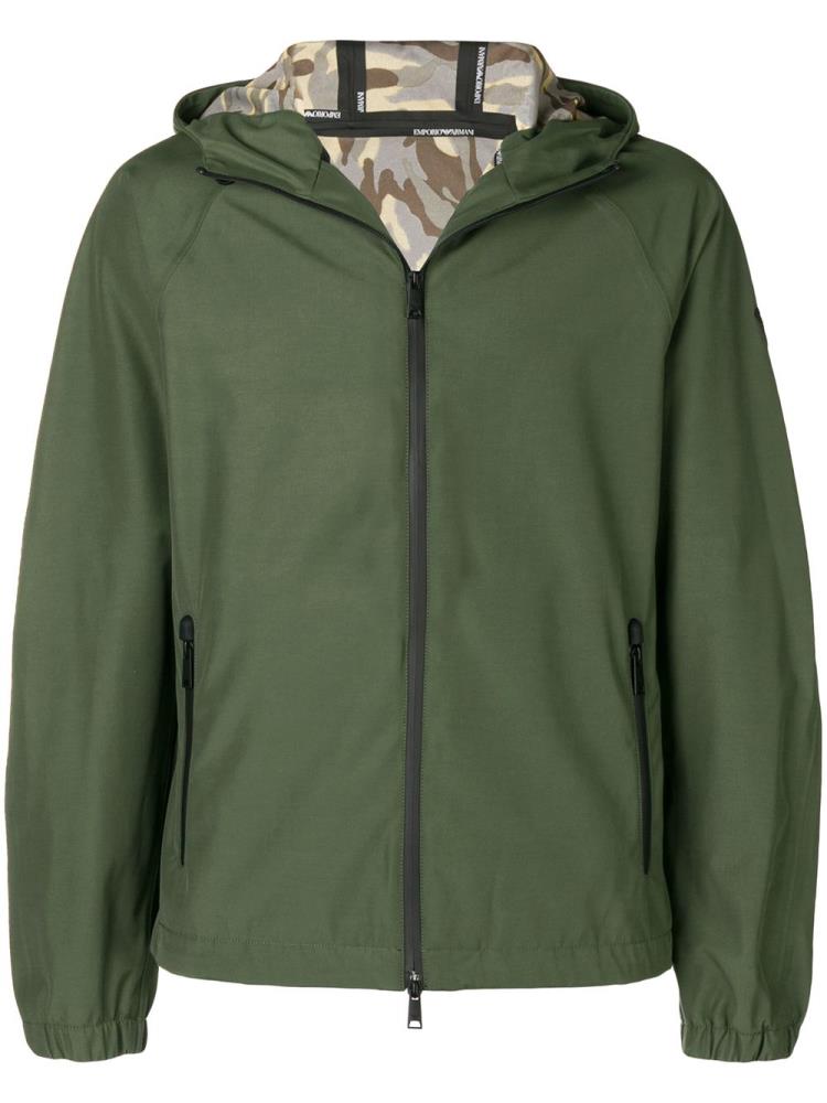 Chaquetas Armani Emporio Encapuchado Ligeros Hombre Verde | SX6QBF91