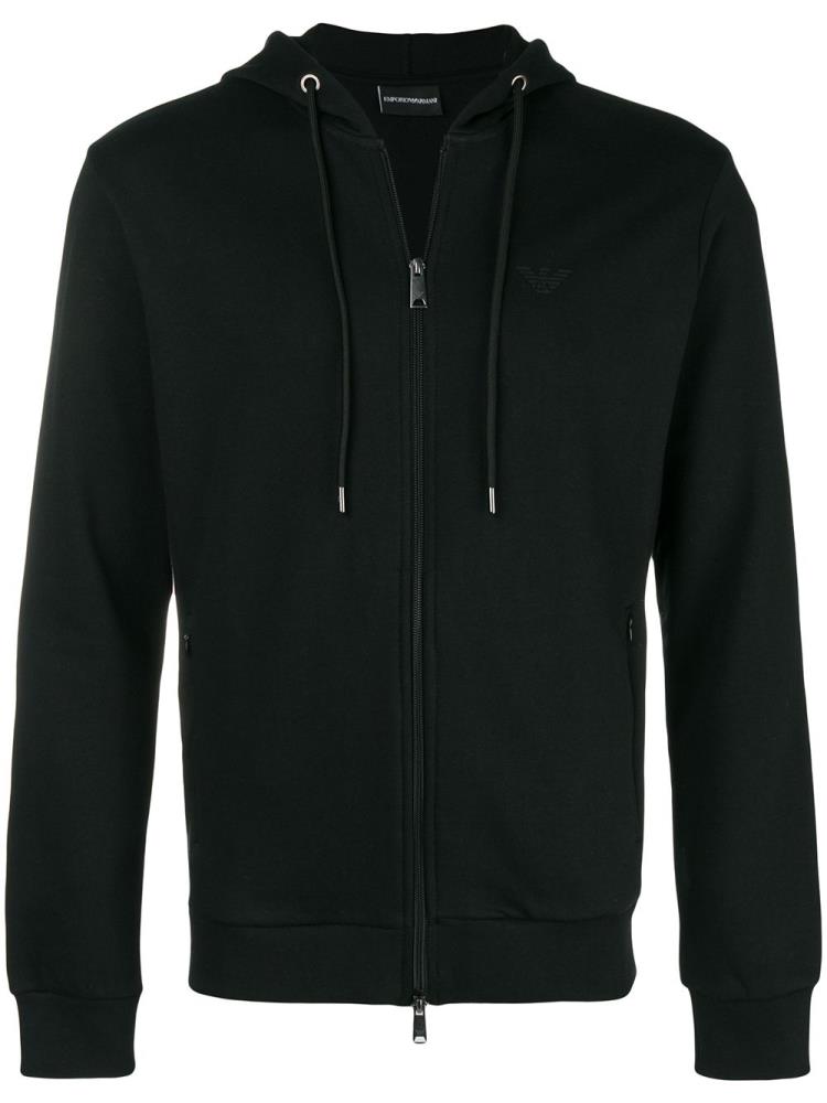 Chaquetas Armani Emporio Encapuchado Zipped Hombre Negras | VCD36O4C