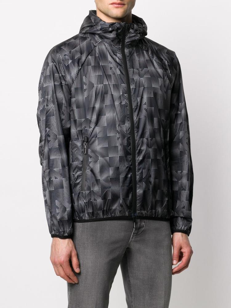 Chaquetas Armani Emporio Geometric Logo Print Hombre Negras | 01M5FRQX