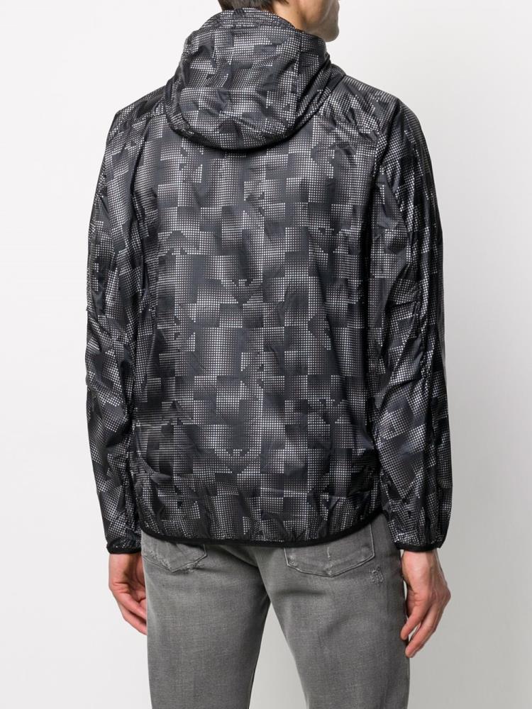 Chaquetas Armani Emporio Geometric Logo Print Hombre Negras | 01M5FRQX