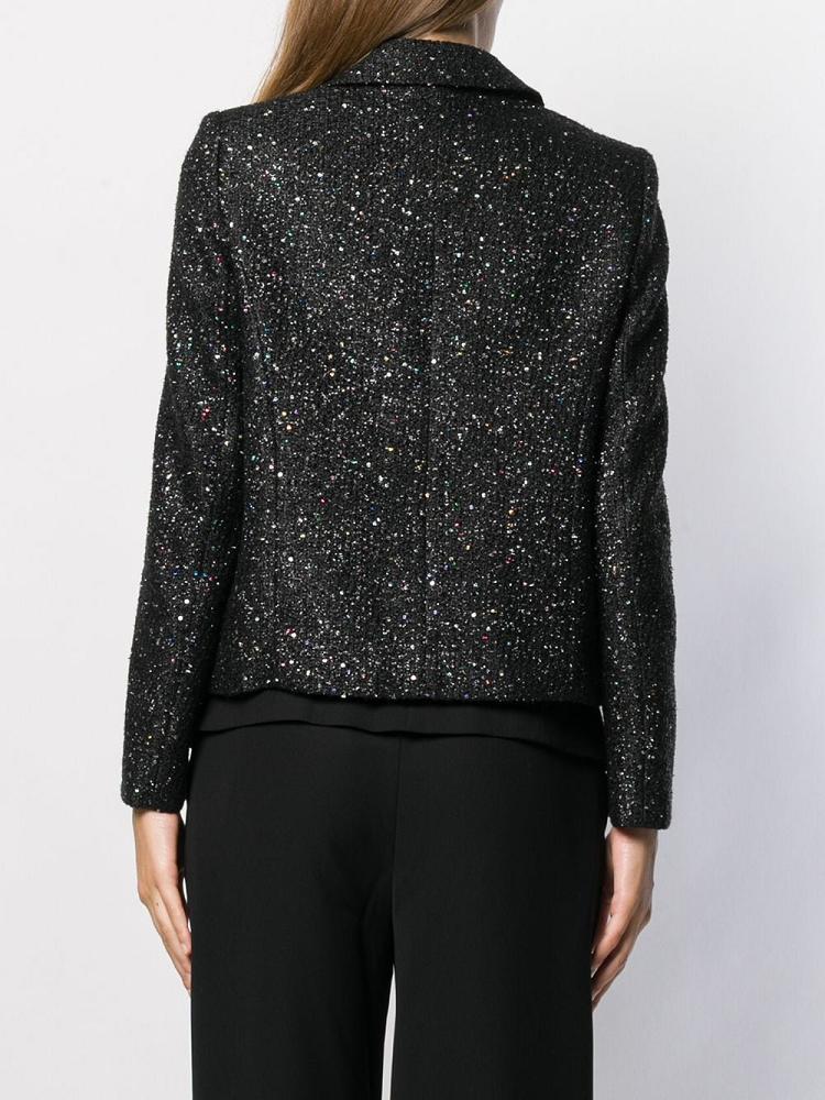 Chaquetas Armani Emporio Glitter Fitted Mujer Negras | 4NT9LOFK