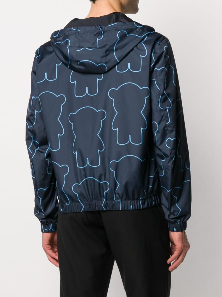 Chaquetas Armani Emporio Reversible Bear Print Hombre Azules | L8CCOPM1