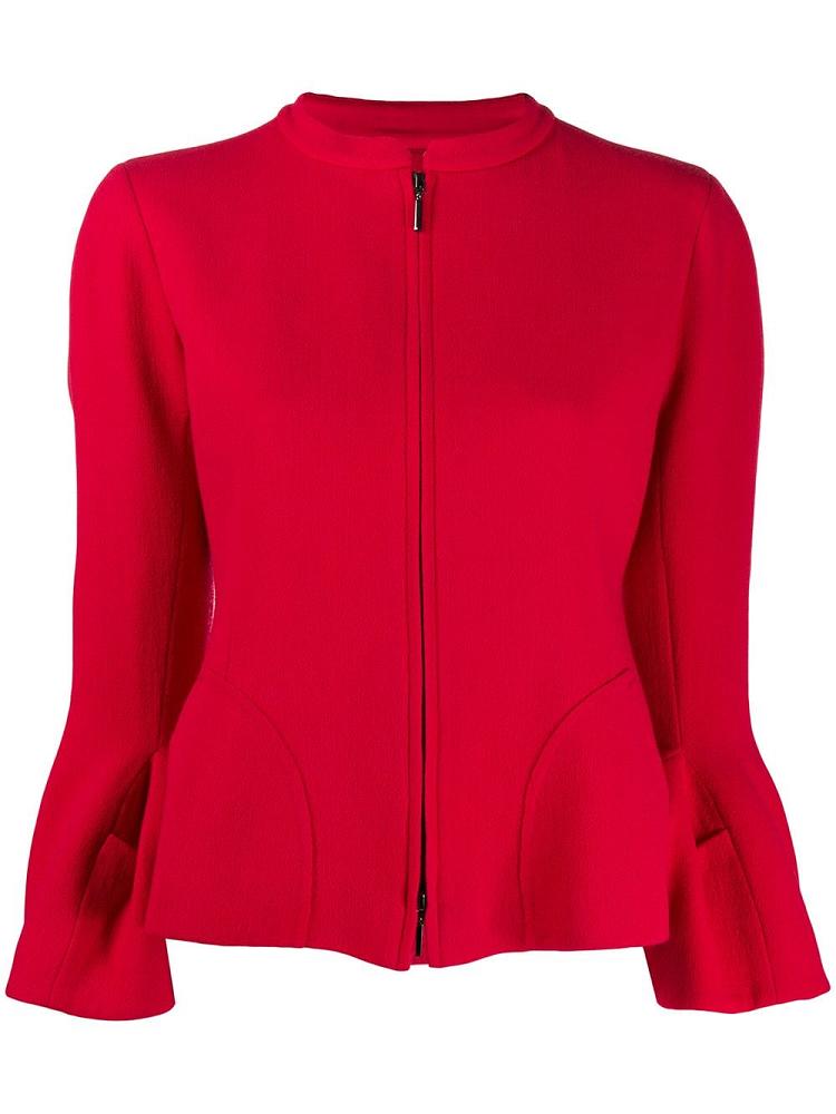 Chaquetas Armani Emporio Zipped Fitted Mujer Rojas | EZGDUZJ7