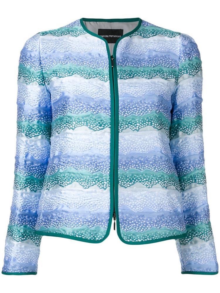 Chaquetas Armani Emporio Zipped Up Mujer Azules | E80ATJC3