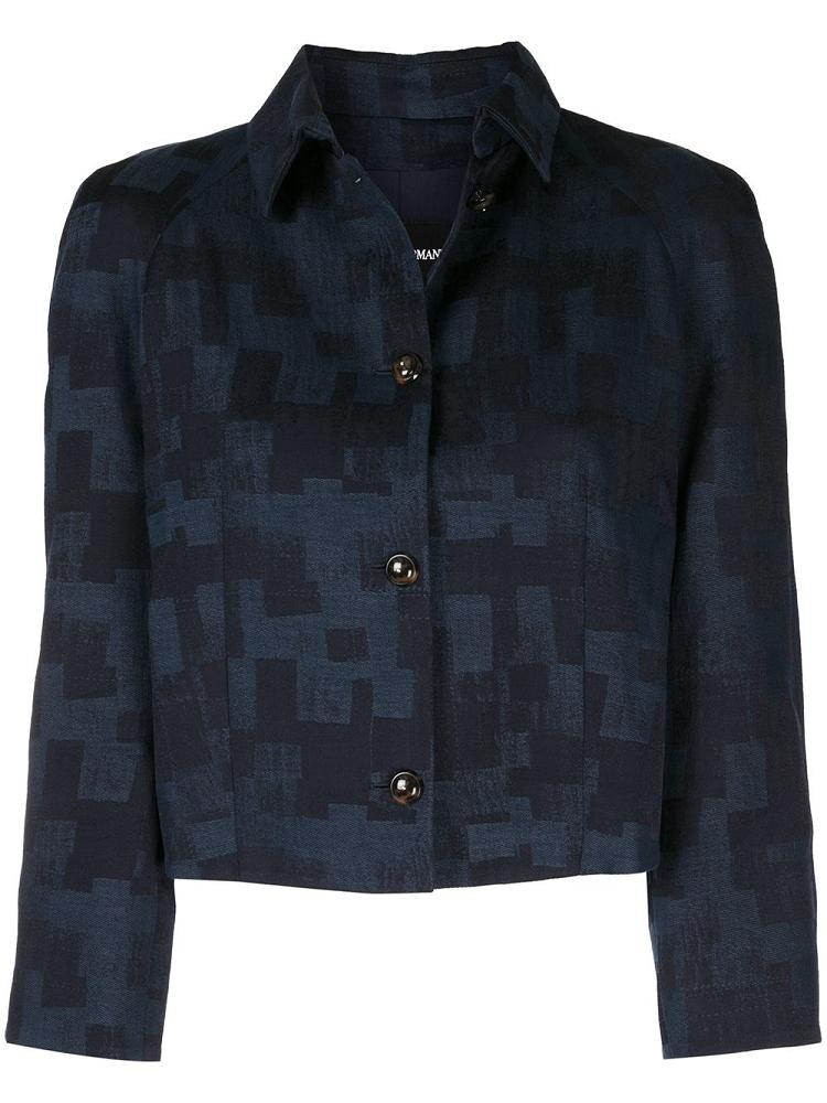 Chaquetas Giorgio Armani Cropped Mujer Azules | IBMPF9TB