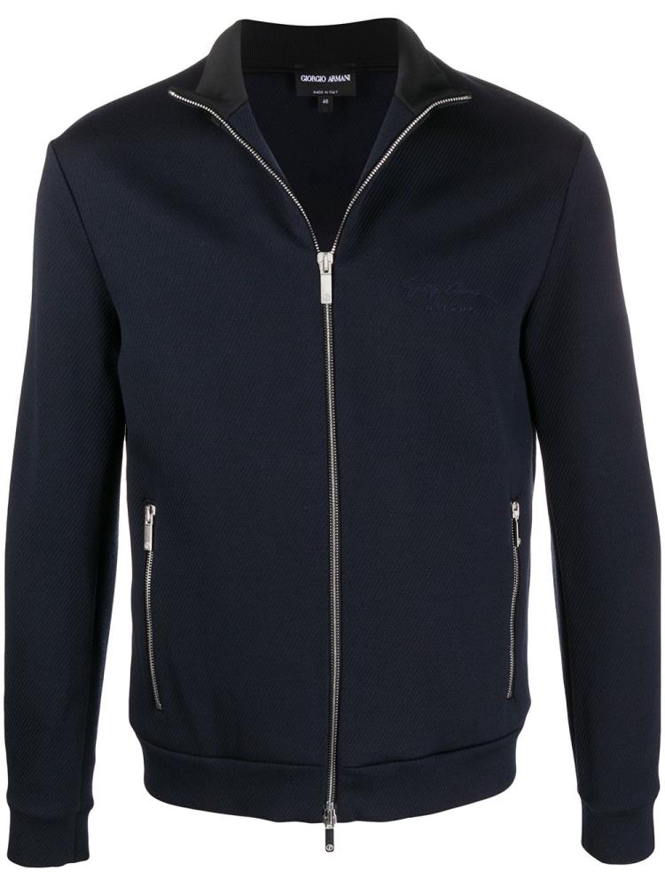 Chaquetas Giorgio Armani High Neck Zip Through Hombre Azules | AROUVCTC