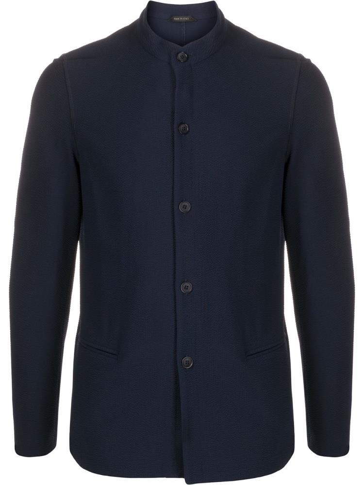 Chaquetas Giorgio Armani Mandarin Collar Buttoned Hombre Azules | 3CHN9T5O