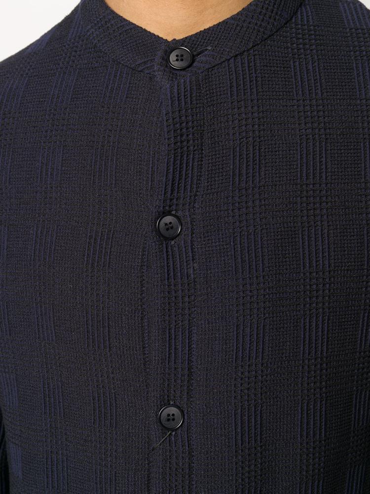 Chaquetas Giorgio Armani Round Neck Textured Hombre Azules | 9B0XQVFP