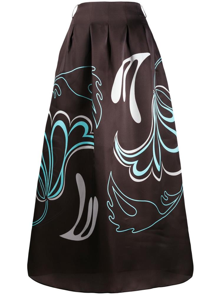 Falda Giorgio Armani Graphic Print Maxi Mujer Marrones | LYJMVIAZ