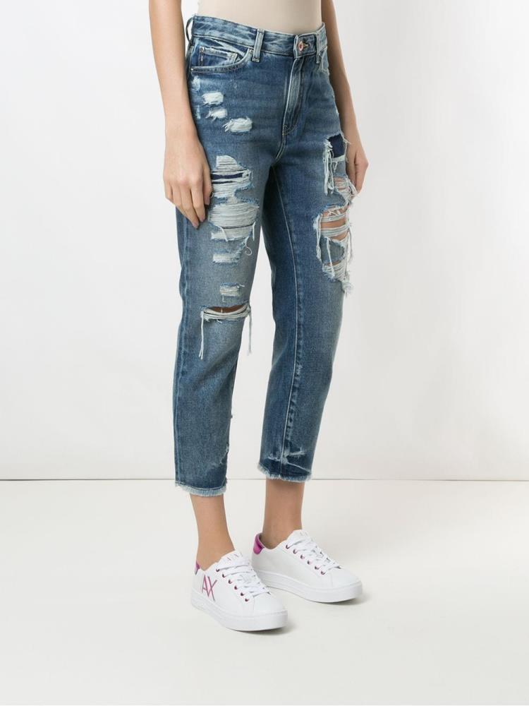 Jeans Armani Exchange Ripped Detail Mujer Azules | IXZWGIU0