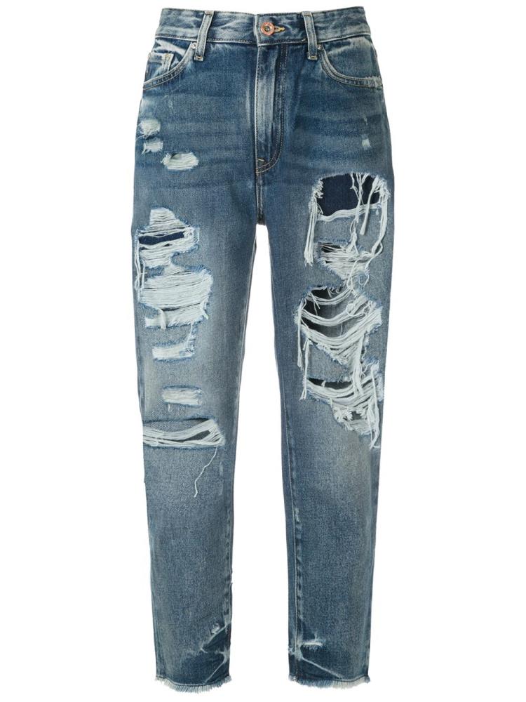 Jeans Armani Exchange Ripped Detail Mujer Azules | IXZWGIU0