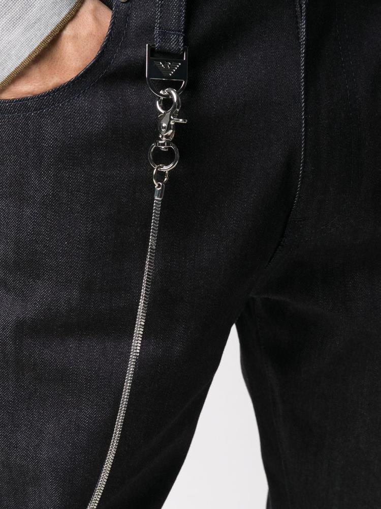 Jeans Armani Emporio Chain Detail Slim Fit Hombre Azules | RDV1LWEA