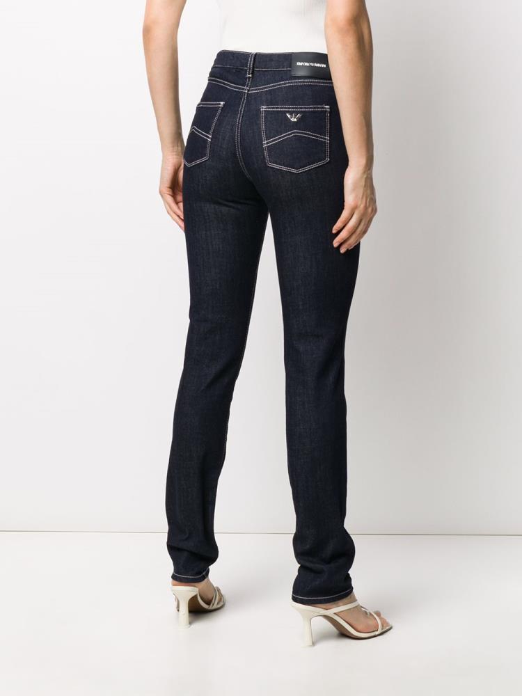 Jeans Armani Emporio Contrast Stitch Skinny Mujer Azules | AQO72V5N