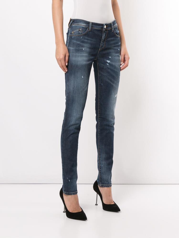 Jeans Armani Emporio Distressed Effect Skinny Mujer Azules | 28AQE414