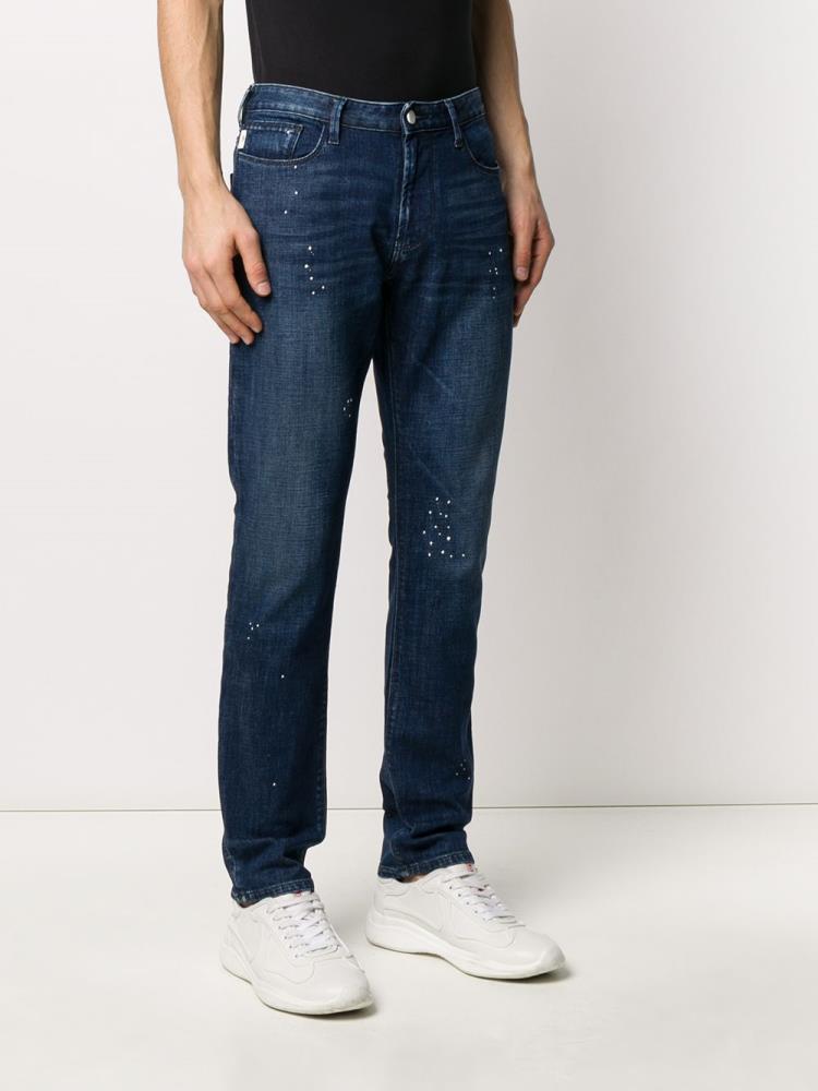 Jeans Armani Emporio Dotted Details Straight Hombre Azules | YA86F22R