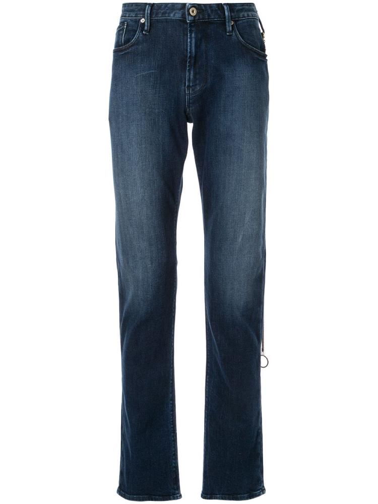 Jeans Armani Emporio Faded Detail Hombre Azules | QQM7QUOZ