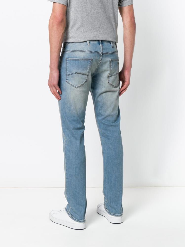 Jeans Armani Emporio Faded Straight Leg Hombre Azules | V1EOO4O8