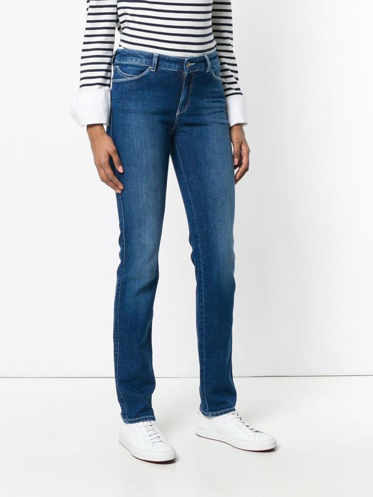 Jeans Armani Emporio Faded Tapered Mujer Azules | EETD831P