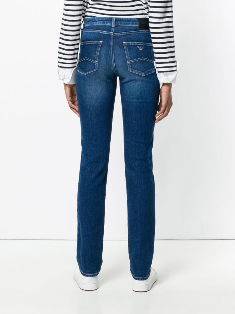 Jeans Armani Emporio Faded Tapered Mujer Azules | EETD831P