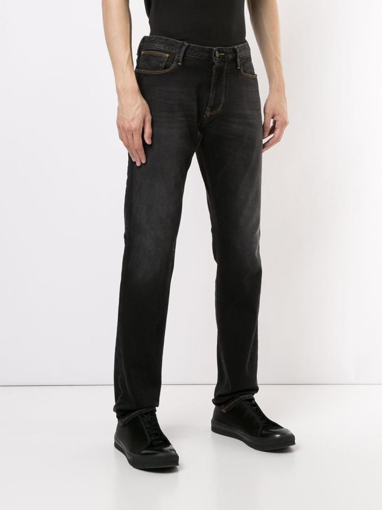 Jeans Armani Emporio High Rise Straight Leg Hombre Gris | N1CZWYIN