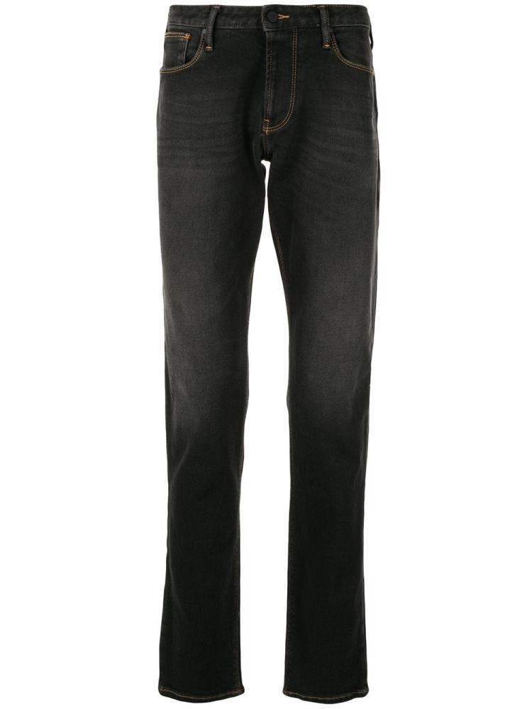 Jeans Armani Emporio High Rise Straight Leg Hombre Gris | N1CZWYIN