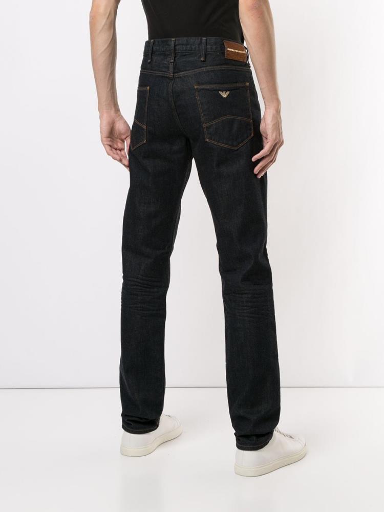 Jeans Armani Emporio High Rise Straight Leg Hombre Azules | SMRGU0DZ