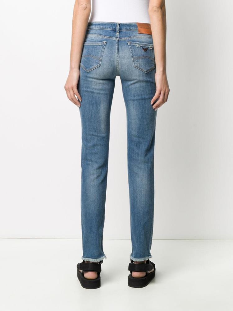 Jeans Armani Emporio Low Cintura Skinny Mujer Azules | U2T2OECK