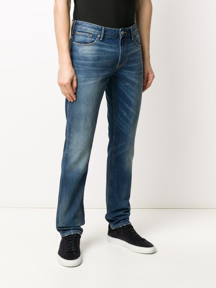 Jeans Armani Emporio Mid Rise Loose Fit Hombre Azules | TM3PFHNL