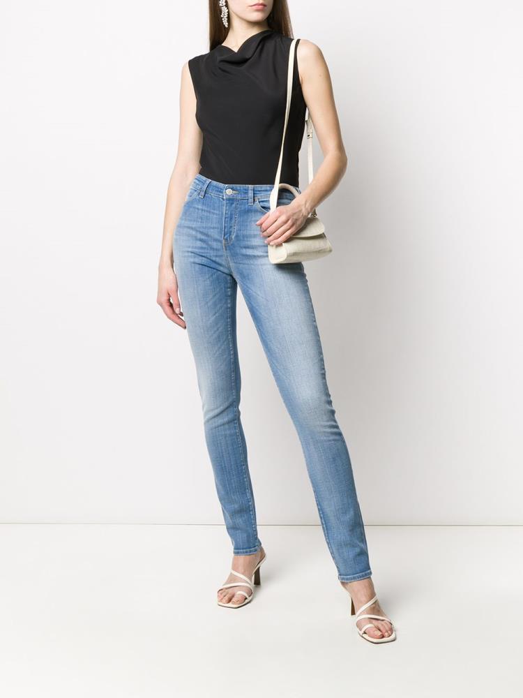 Jeans Armani Emporio Mid Rise Skinny Mujer Azules | E1EK4AZM