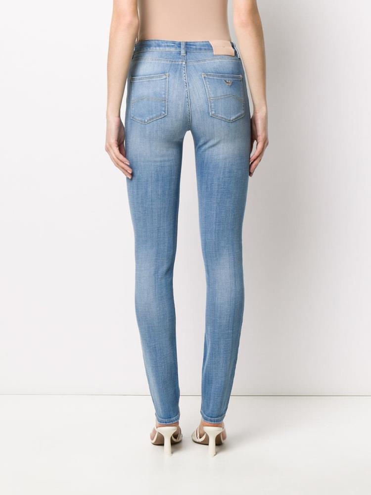 Jeans Armani Emporio Mid Rise Skinny Mujer Azules | E1EK4AZM